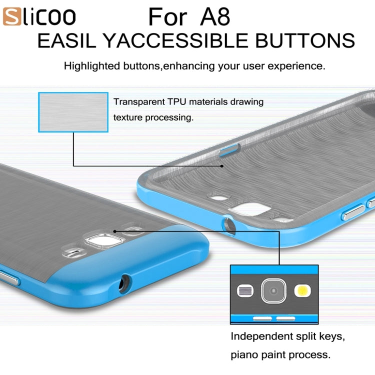 Slicoo for Galaxy A8 / A800 Brushed Texture Electroplating TPU + PC Combination Case