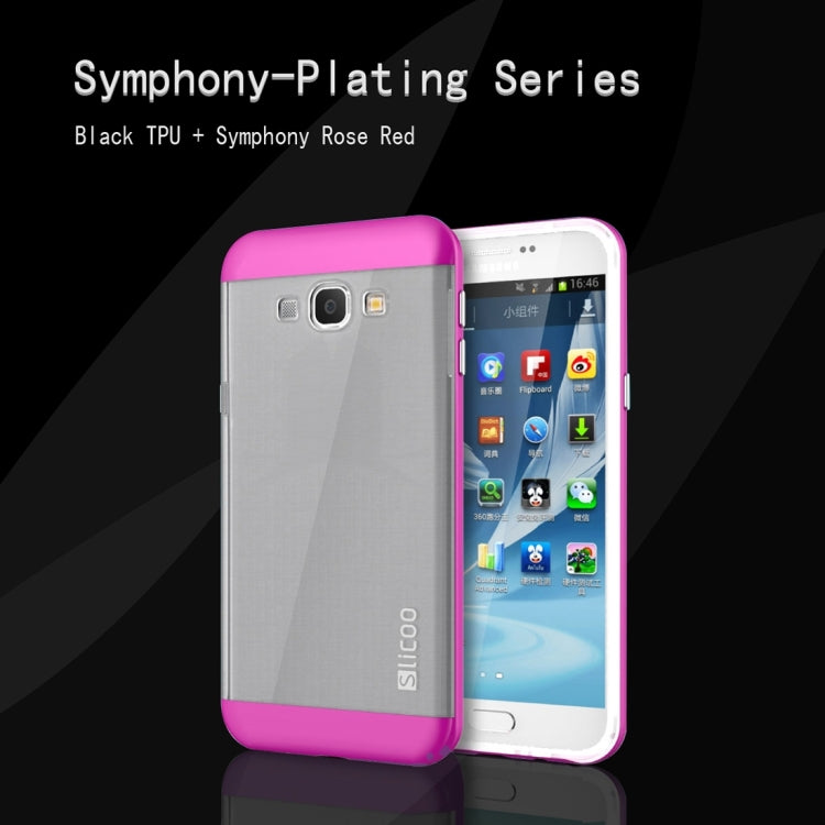 Slicoo for Galaxy A8 / A800 Brushed Texture Electroplating TPU + PC Combination Case