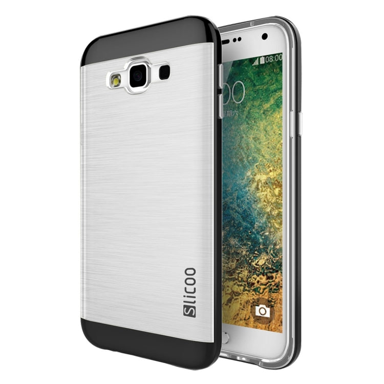 Slicoo for Galaxy E5 / E500 Brushed Texture Electroplating Transparenct TPU + PC Combination Case