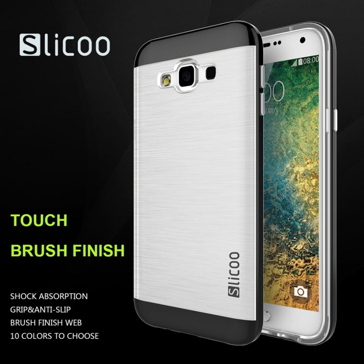 Slicoo for Galaxy E5 / E500 Brushed Texture Electroplating Transparenct TPU + PC Combination Case