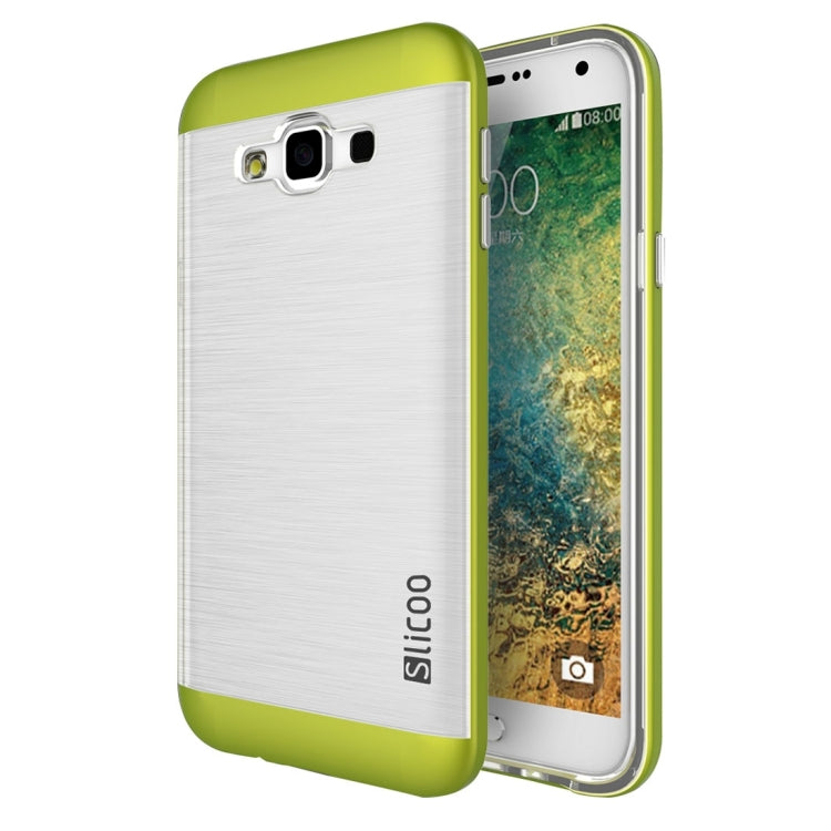 Slicoo for Galaxy E5 / E500 Brushed Texture Electroplating Transparenct TPU + PC Combination Case