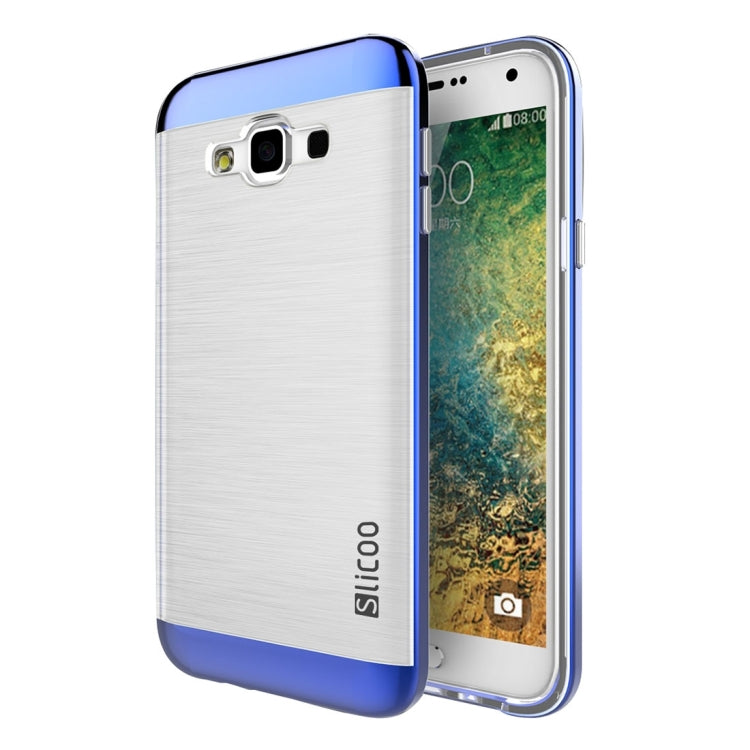 Slicoo for Galaxy E5 / E500 Brushed Texture Electroplating Transparenct TPU + PC Combination Case