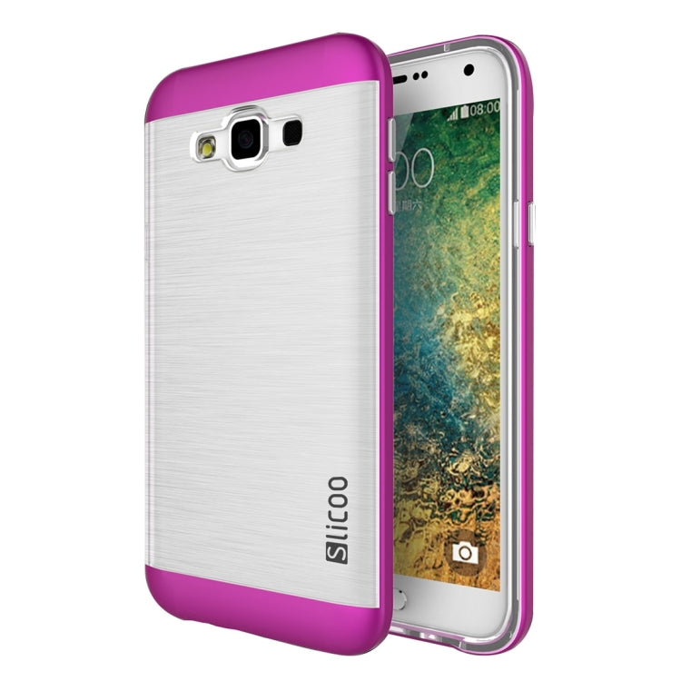 Slicoo for Galaxy E5 / E500 Brushed Texture Electroplating Transparenct TPU + PC Combination Case