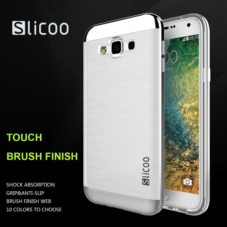 Slicoo for Galaxy E5 / E500 Brushed Texture Electroplating Transparenct TPU + PC Combination Case