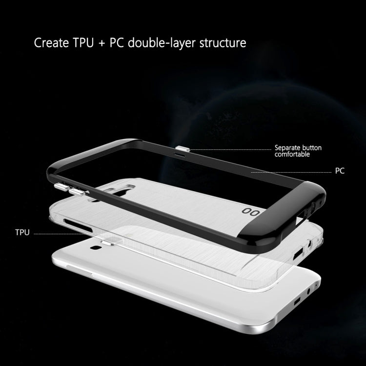 Slicoo for Galaxy E5 / E500 Brushed Texture Electroplating Transparenct TPU + PC Combination Case