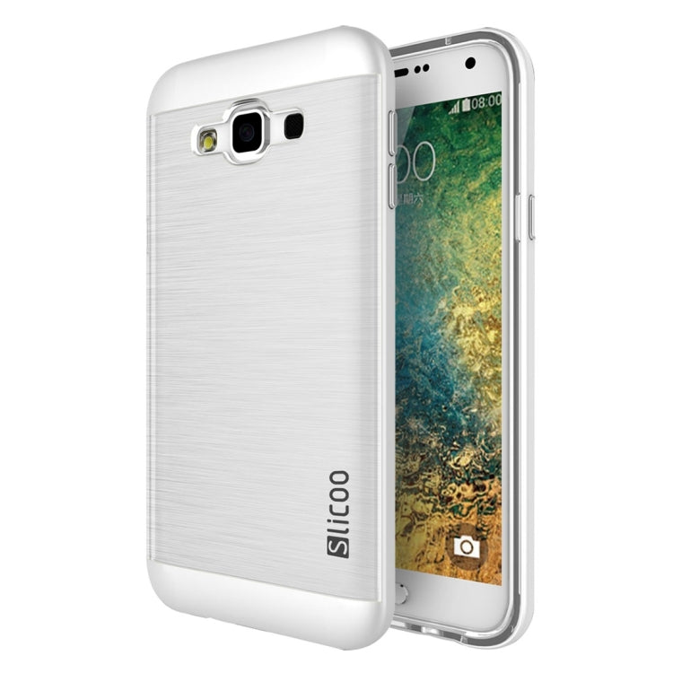 Slicoo for Galaxy E5 / E500 Brushed Texture Electroplating Transparenct TPU + PC Combination Case