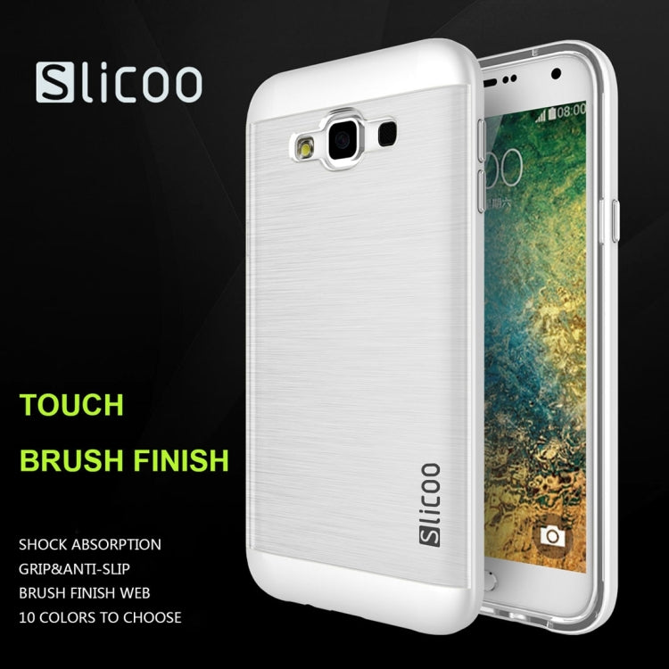 Slicoo for Galaxy E5 / E500 Brushed Texture Electroplating Transparenct TPU + PC Combination Case