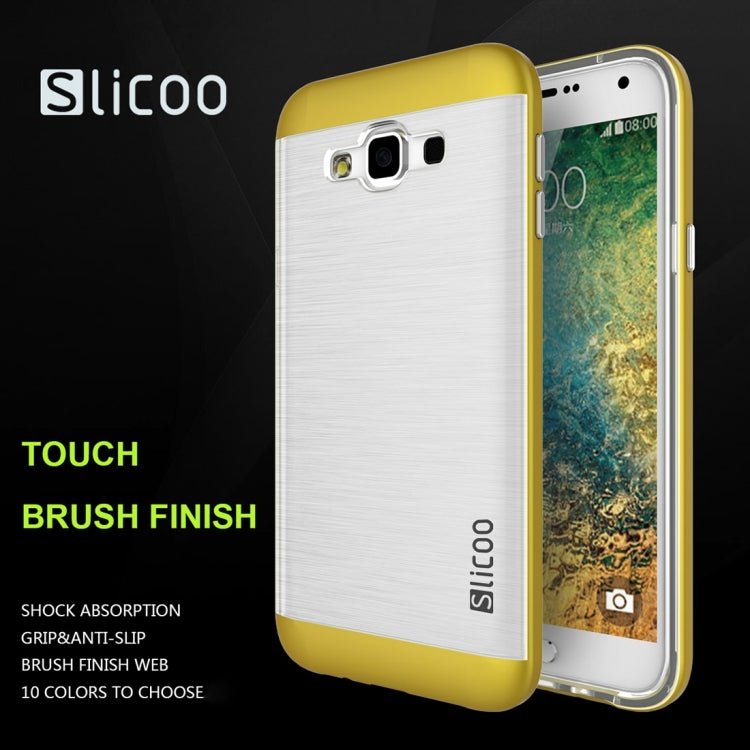 Slicoo for Galaxy E5 / E500 Brushed Texture Electroplating Transparenct TPU + PC Combination Case