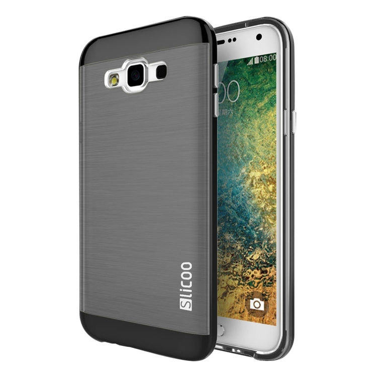 Slicoo for Galaxy E5 / E500 Brushed Texture Electroplating TPU + PC Combination Case