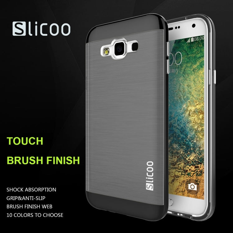 Slicoo for Galaxy E5 / E500 Brushed Texture Electroplating TPU + PC Combination Case