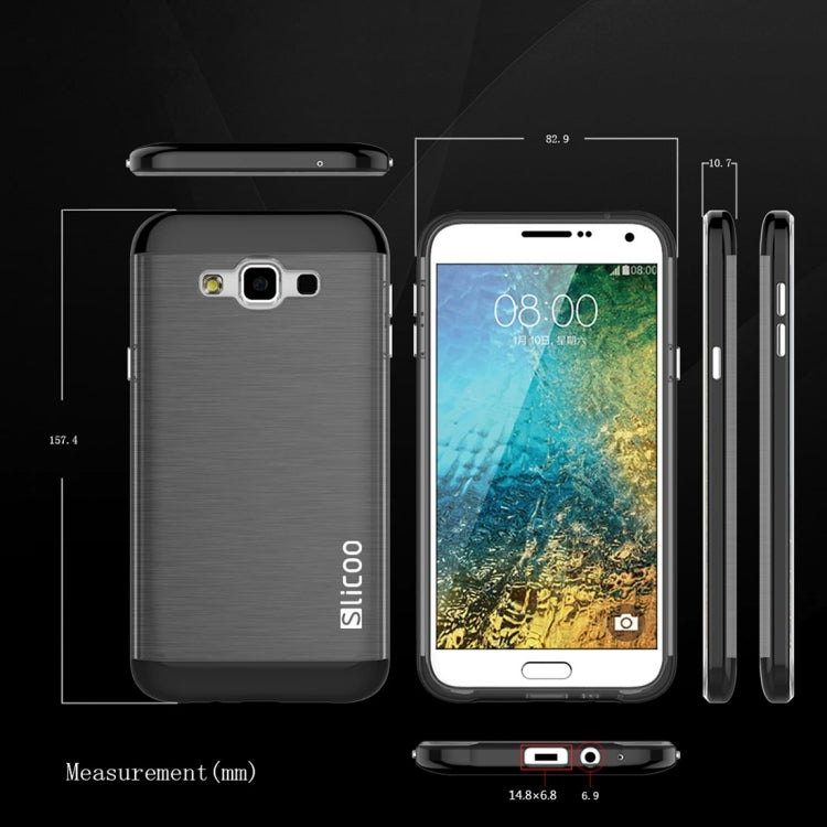 Slicoo for Galaxy E5 / E500 Brushed Texture Electroplating TPU + PC Combination Case