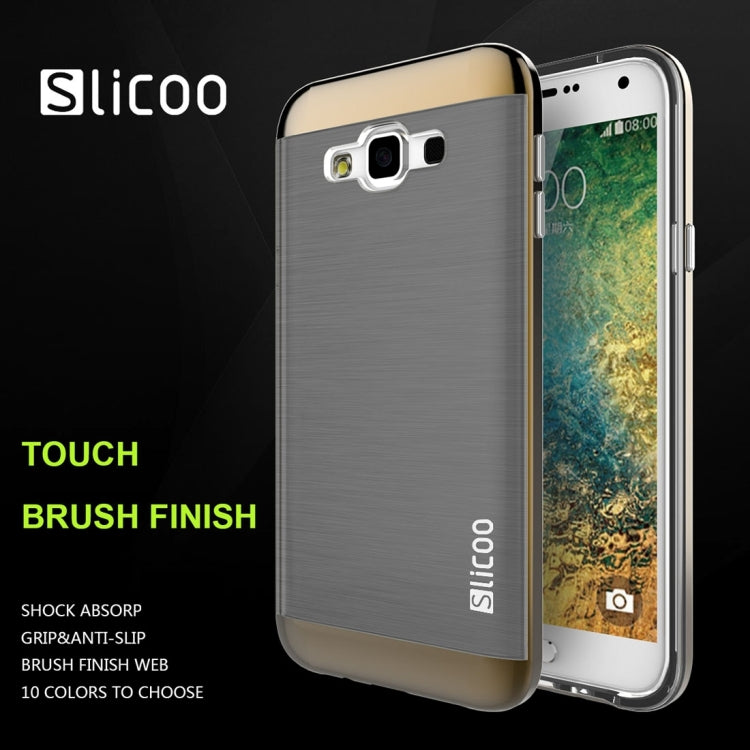 Slicoo for Galaxy E5 / E500 Brushed Texture Electroplating TPU + PC Combination Case