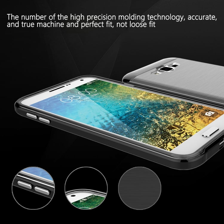 Slicoo for Galaxy E5 / E500 Brushed Texture Electroplating TPU + PC Combination Case