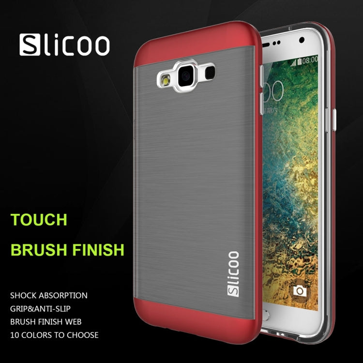 Slicoo for Galaxy E5 / E500 Brushed Texture Electroplating TPU + PC Combination Case