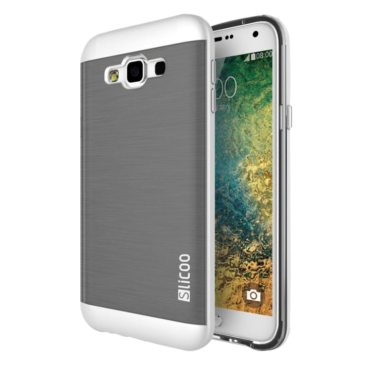 Slicoo for Galaxy E5 / E500 Brushed Texture Electroplating TPU + PC Combination Case