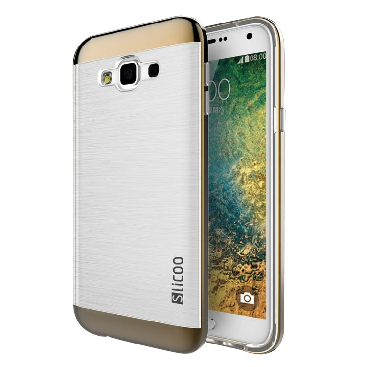Slicoo for Galaxy E7 / E700 Brushed Texture Electroplating Transparenct TPU + PC Combination Case