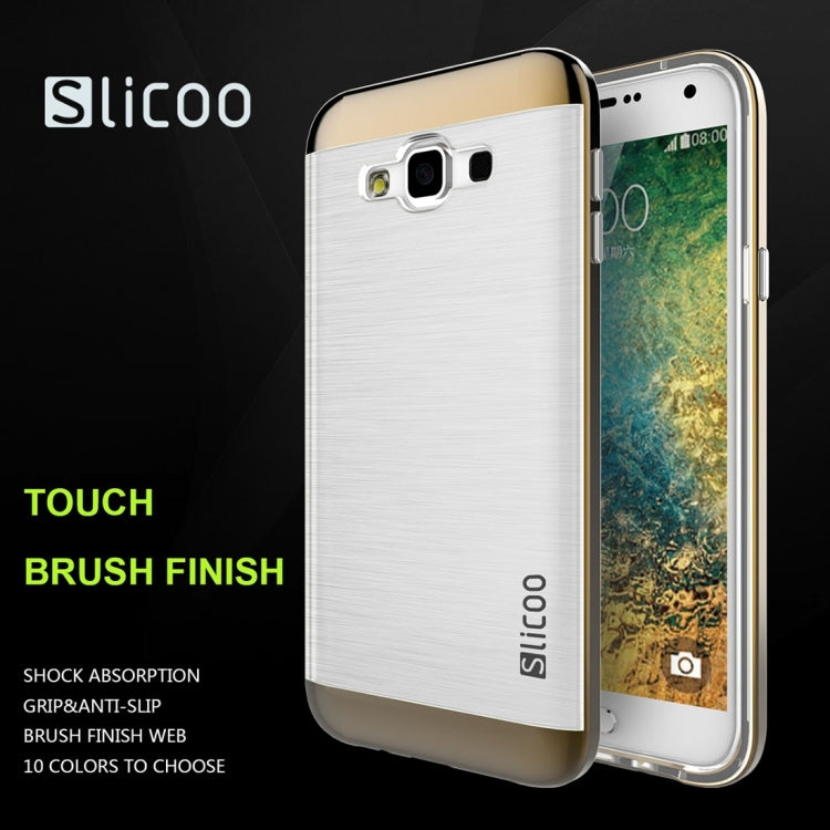 Slicoo for Galaxy E7 / E700 Brushed Texture Electroplating Transparenct TPU + PC Combination Case