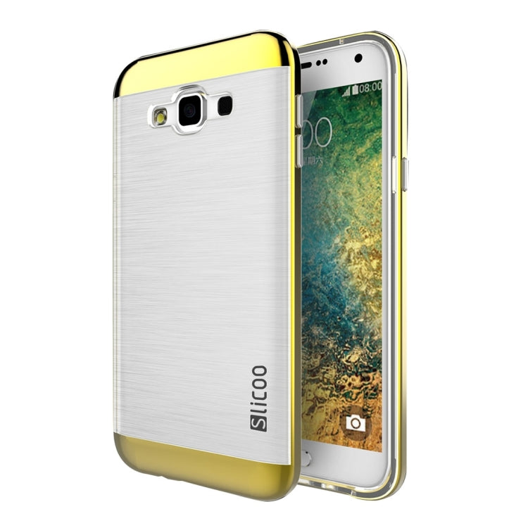 Slicoo for Galaxy E7 / E700 Brushed Texture Electroplating Transparenct TPU + PC Combination Case