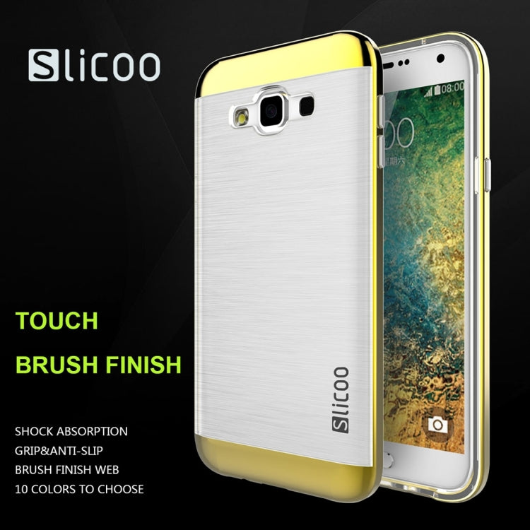 Slicoo for Galaxy E7 / E700 Brushed Texture Electroplating Transparenct TPU + PC Combination Case