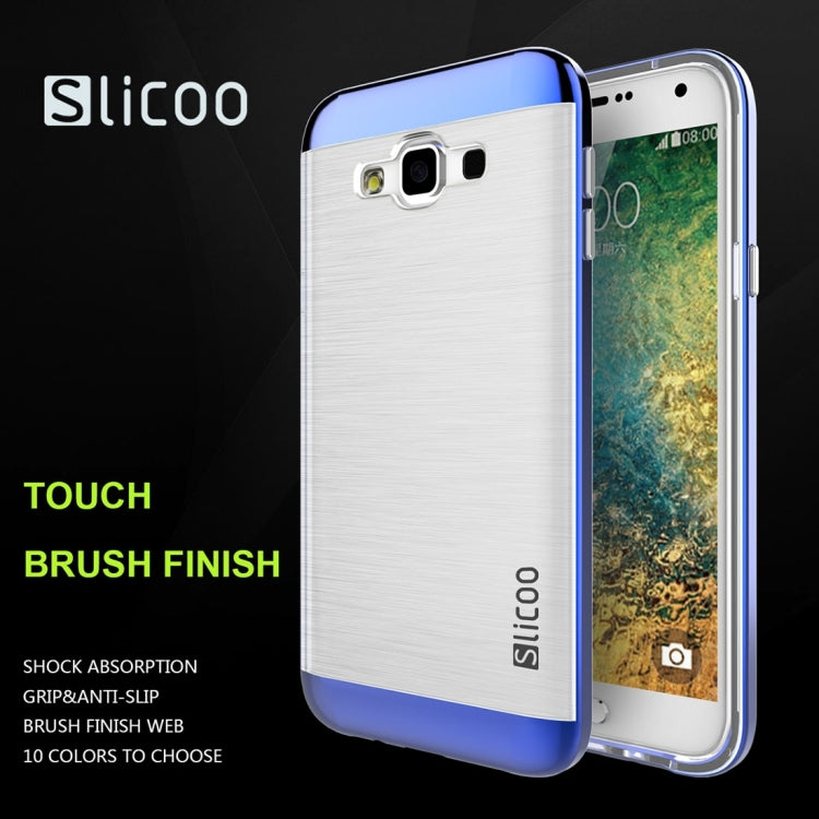 Slicoo for Galaxy E7 / E700 Brushed Texture Electroplating Transparenct TPU + PC Combination Case
