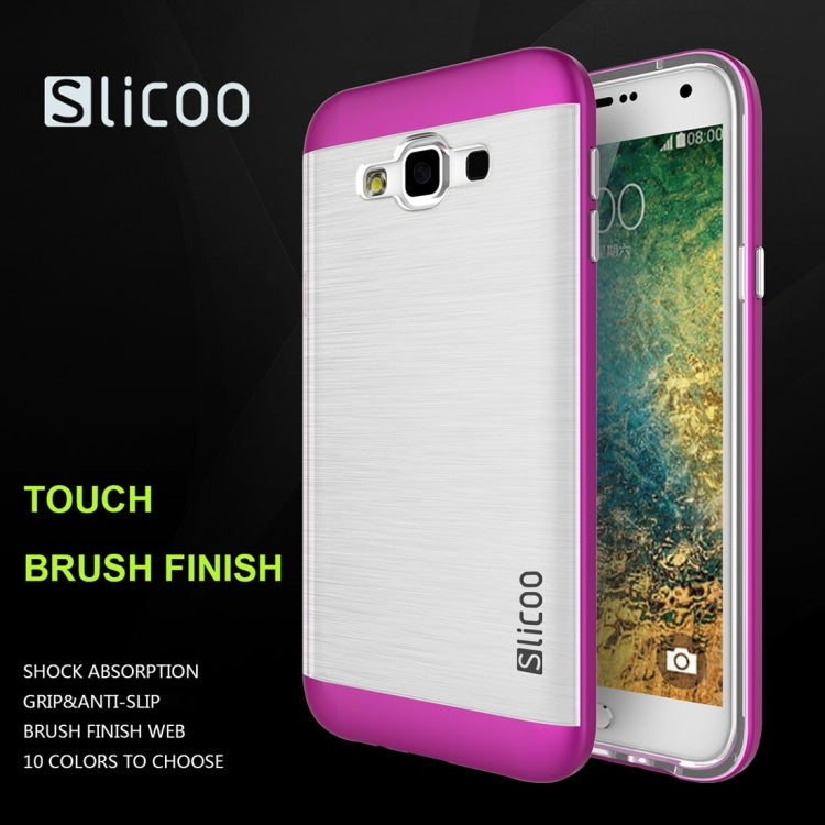 Slicoo for Galaxy E7 / E700 Brushed Texture Electroplating Transparenct TPU + PC Combination Case