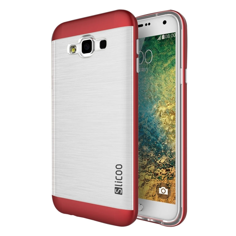Slicoo for Galaxy E7 / E700 Brushed Texture Electroplating Transparenct TPU + PC Combination Case