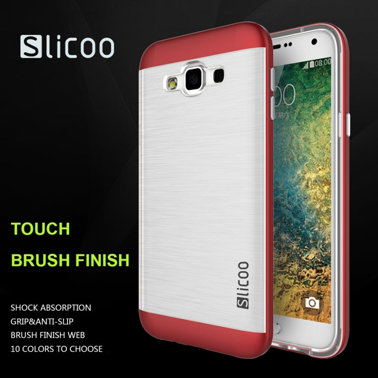 Slicoo for Galaxy E7 / E700 Brushed Texture Electroplating Transparenct TPU + PC Combination Case