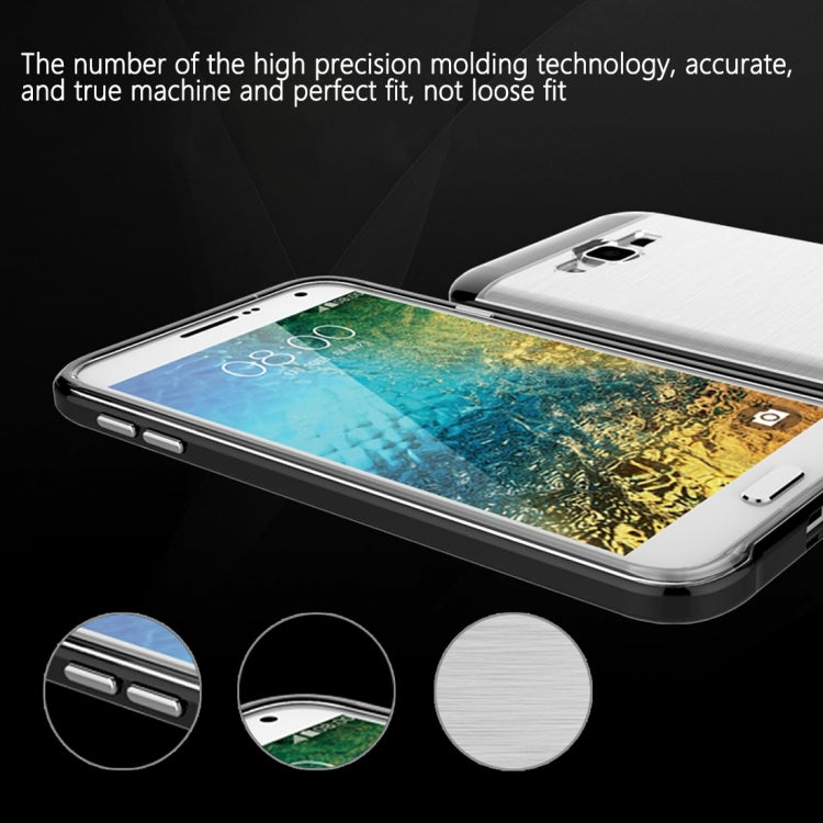 Slicoo for Galaxy E7 / E700 Brushed Texture Electroplating Transparenct TPU + PC Combination Case