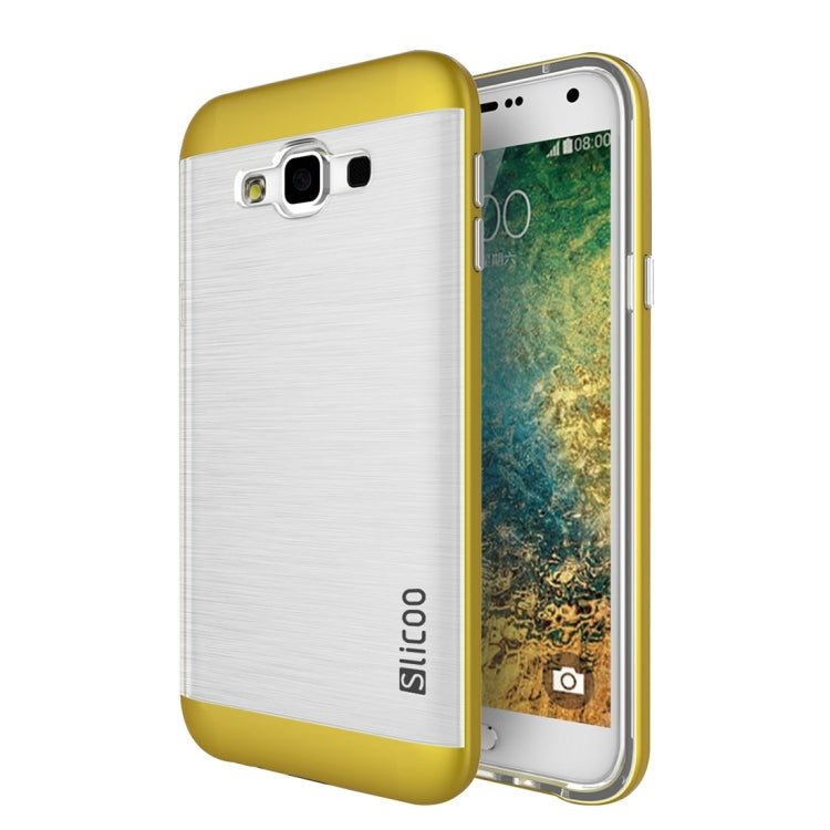 Slicoo for Galaxy E7 / E700 Brushed Texture Electroplating Transparenct TPU + PC Combination Case