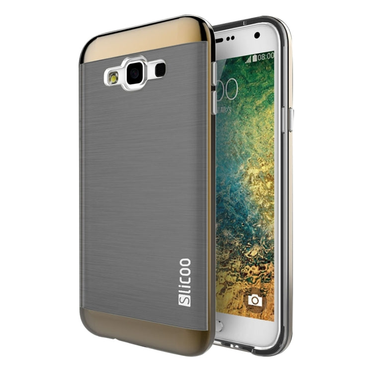 Slicoo for Galaxy E7 / E700 Brushed Texture Electroplating TPU + PC Combination Case