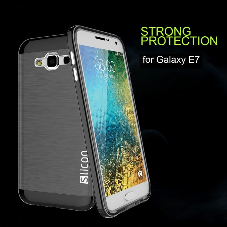 Slicoo for Galaxy E7 / E700 Brushed Texture Electroplating TPU + PC Combination Case