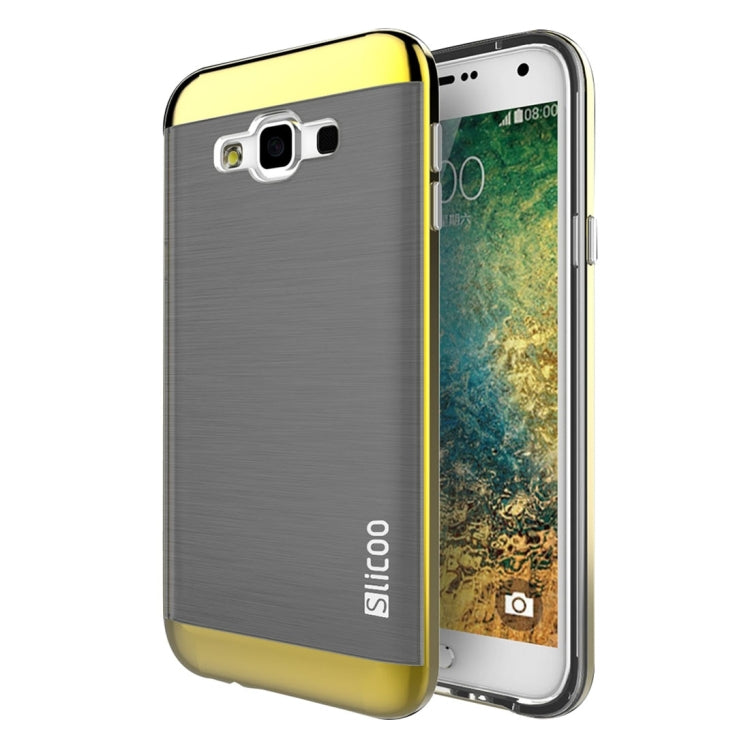Slicoo for Galaxy E7 / E700 Brushed Texture Electroplating TPU + PC Combination Case