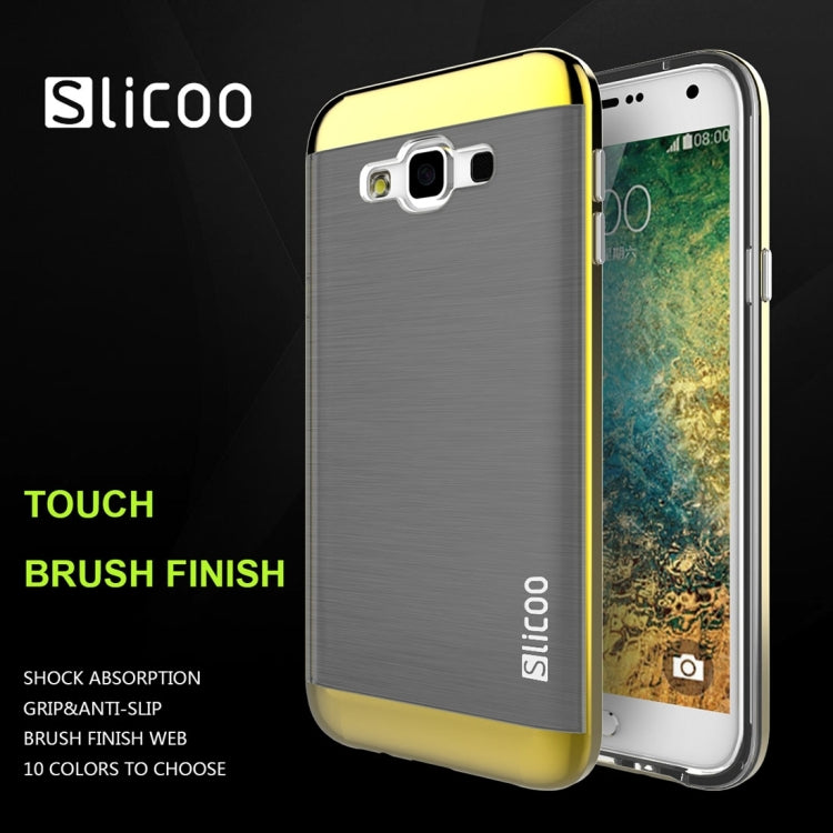 Slicoo for Galaxy E7 / E700 Brushed Texture Electroplating TPU + PC Combination Case