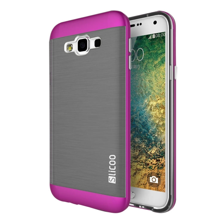 Slicoo for Galaxy E7 / E700 Brushed Texture Electroplating TPU + PC Combination Case