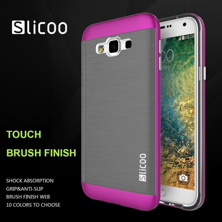 Slicoo for Galaxy E7 / E700 Brushed Texture Electroplating TPU + PC Combination Case