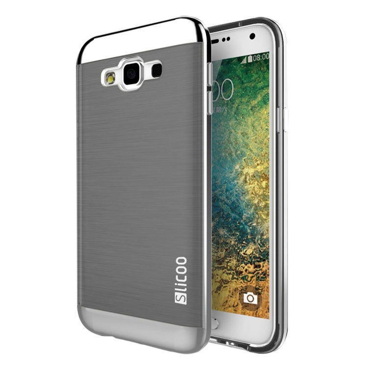 Slicoo for Galaxy E7 / E700 Brushed Texture Electroplating TPU + PC Combination Case