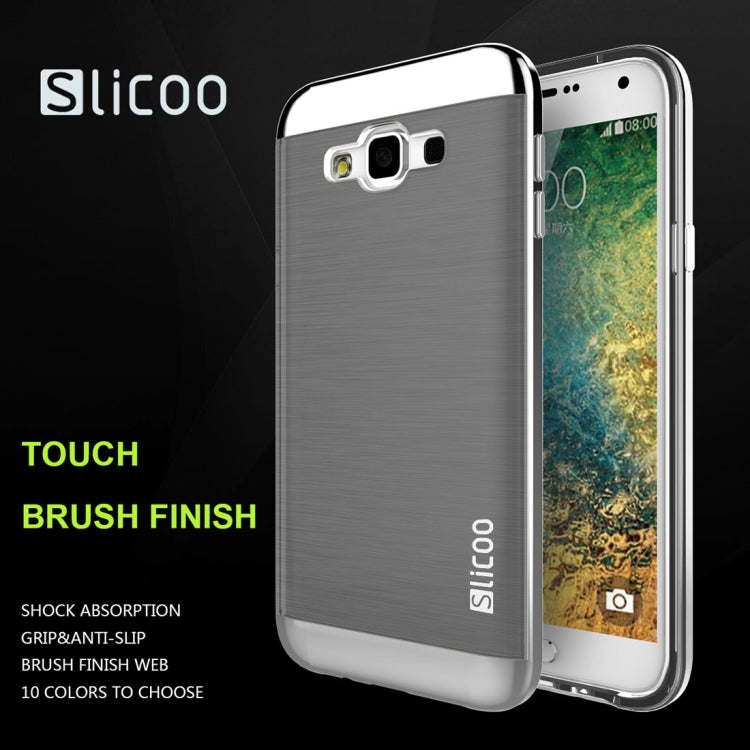 Slicoo for Galaxy E7 / E700 Brushed Texture Electroplating TPU + PC Combination Case