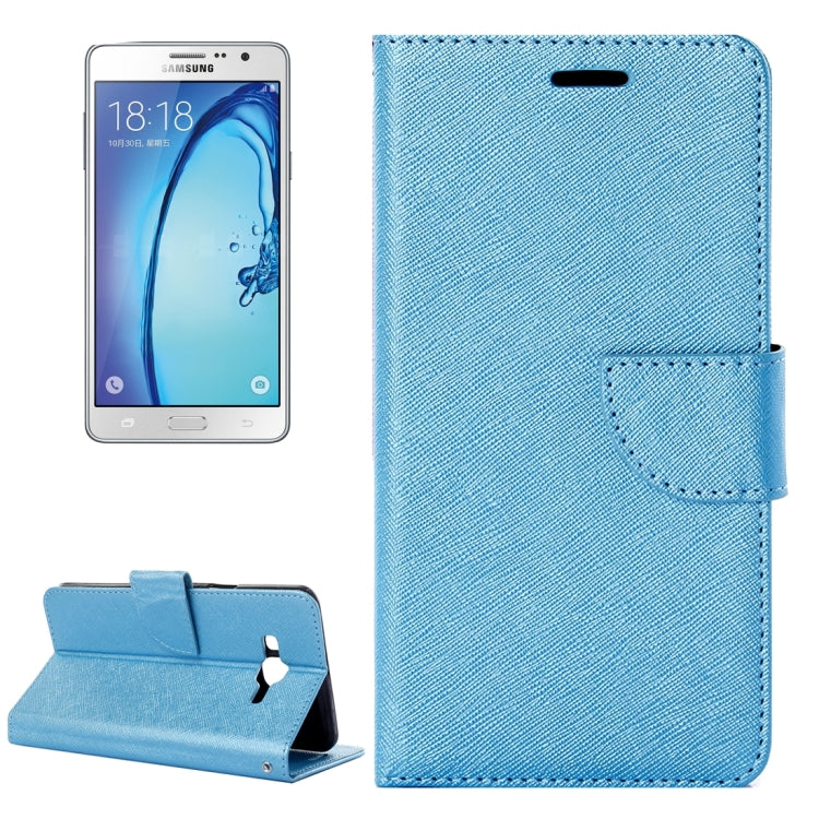 For Galaxy On7 / G600 Cross Texture Horizontal Flip Solid Color Leather Case with Holder & Card Slots & Wallet