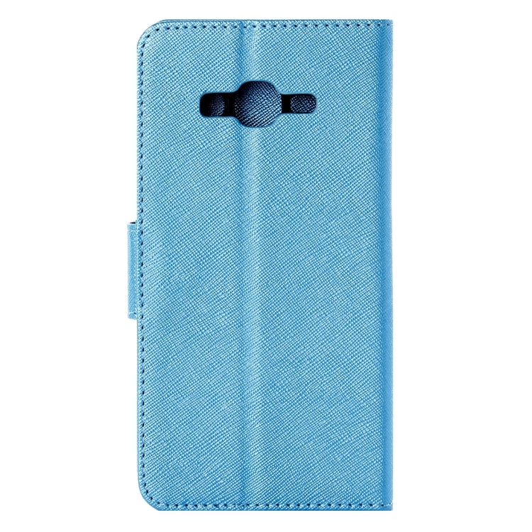 For Galaxy On7 / G600 Cross Texture Horizontal Flip Solid Color Leather Case with Holder & Card Slots & Wallet