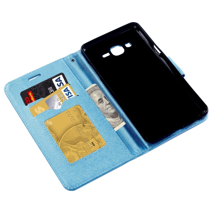 For Galaxy On7 / G600 Cross Texture Horizontal Flip Solid Color Leather Case with Holder & Card Slots & Wallet