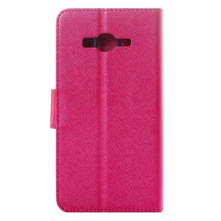 For Galaxy On7 / G600 Cross Texture Horizontal Flip Solid Color Leather Case with Holder & Card Slots & Wallet