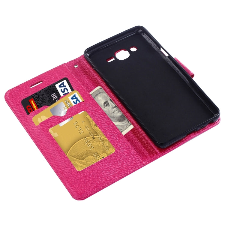 For Galaxy On7 / G600 Cross Texture Horizontal Flip Solid Color Leather Case with Holder & Card Slots & Wallet