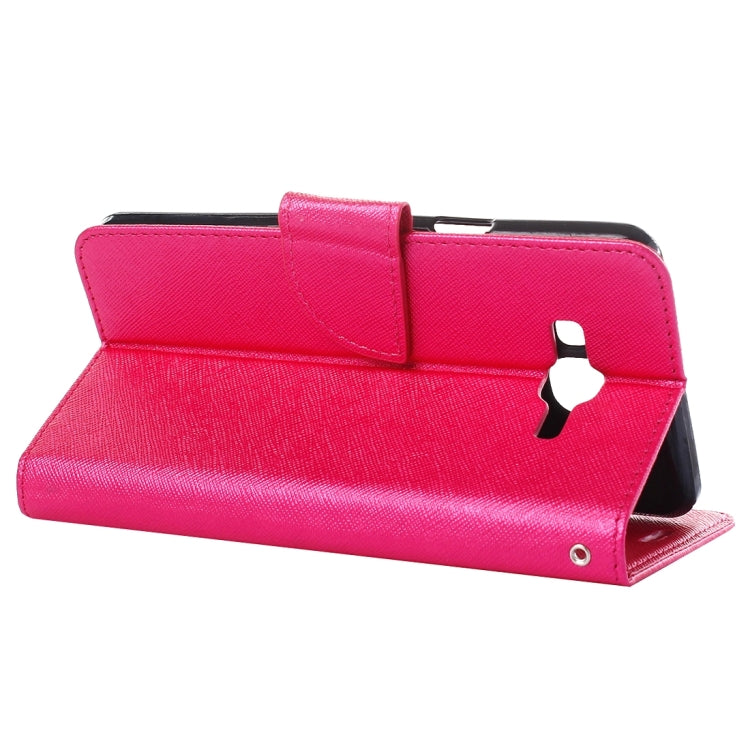 For Galaxy On7 / G600 Cross Texture Horizontal Flip Solid Color Leather Case with Holder & Card Slots & Wallet