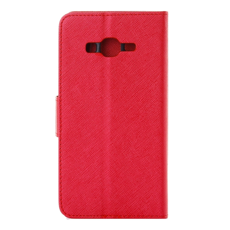 For Galaxy On7 / G600 Cross Texture Horizontal Flip Solid Color Leather Case with Holder & Card Slots & Wallet