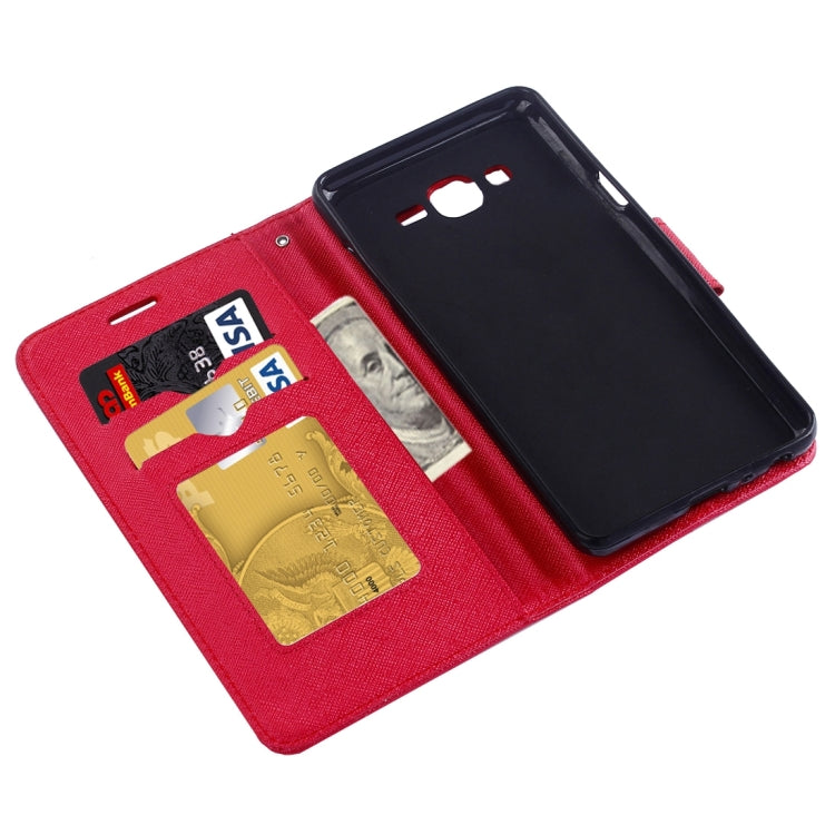 For Galaxy On7 / G600 Cross Texture Horizontal Flip Solid Color Leather Case with Holder & Card Slots & Wallet