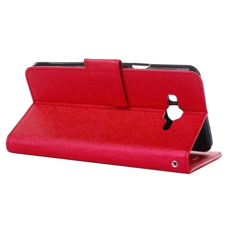 For Galaxy On7 / G600 Cross Texture Horizontal Flip Solid Color Leather Case with Holder & Card Slots & Wallet