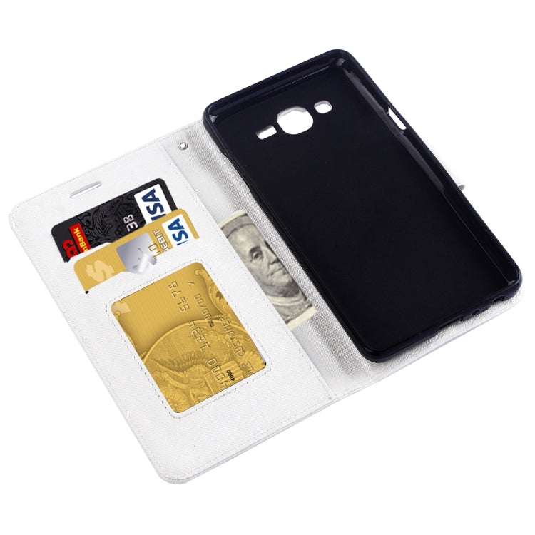 For Galaxy On7 / G600 Cross Texture Horizontal Flip Solid Color Leather Case with Holder & Card Slots & Wallet