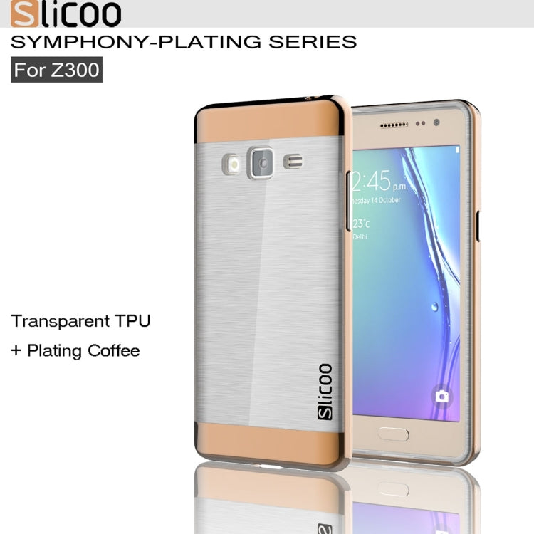 Slicoo for Samsung Z3 Brushed Texture Transparenct Electroplating TPU + PC Combination Case