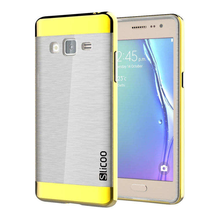Slicoo for Samsung Z3 Brushed Texture Transparenct Electroplating TPU + PC Combination Case