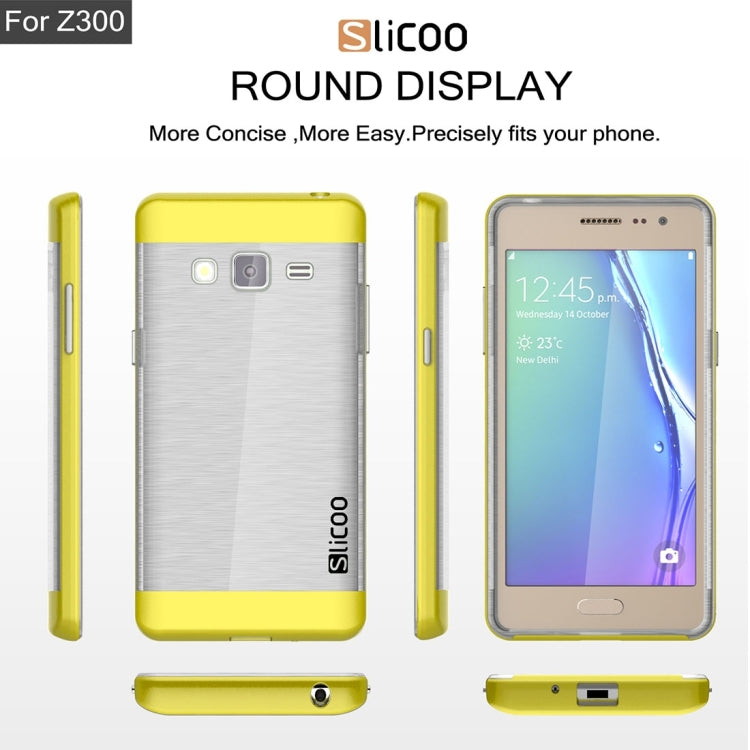Slicoo for Samsung Z3 Brushed Texture Transparenct Electroplating TPU + PC Combination Case